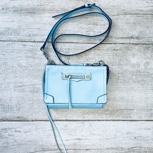 Rebecca Minkoff PASTEL BLUE mini leather crossbody